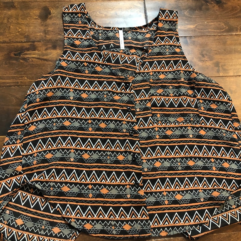 Tribal Print Tank with Open Back